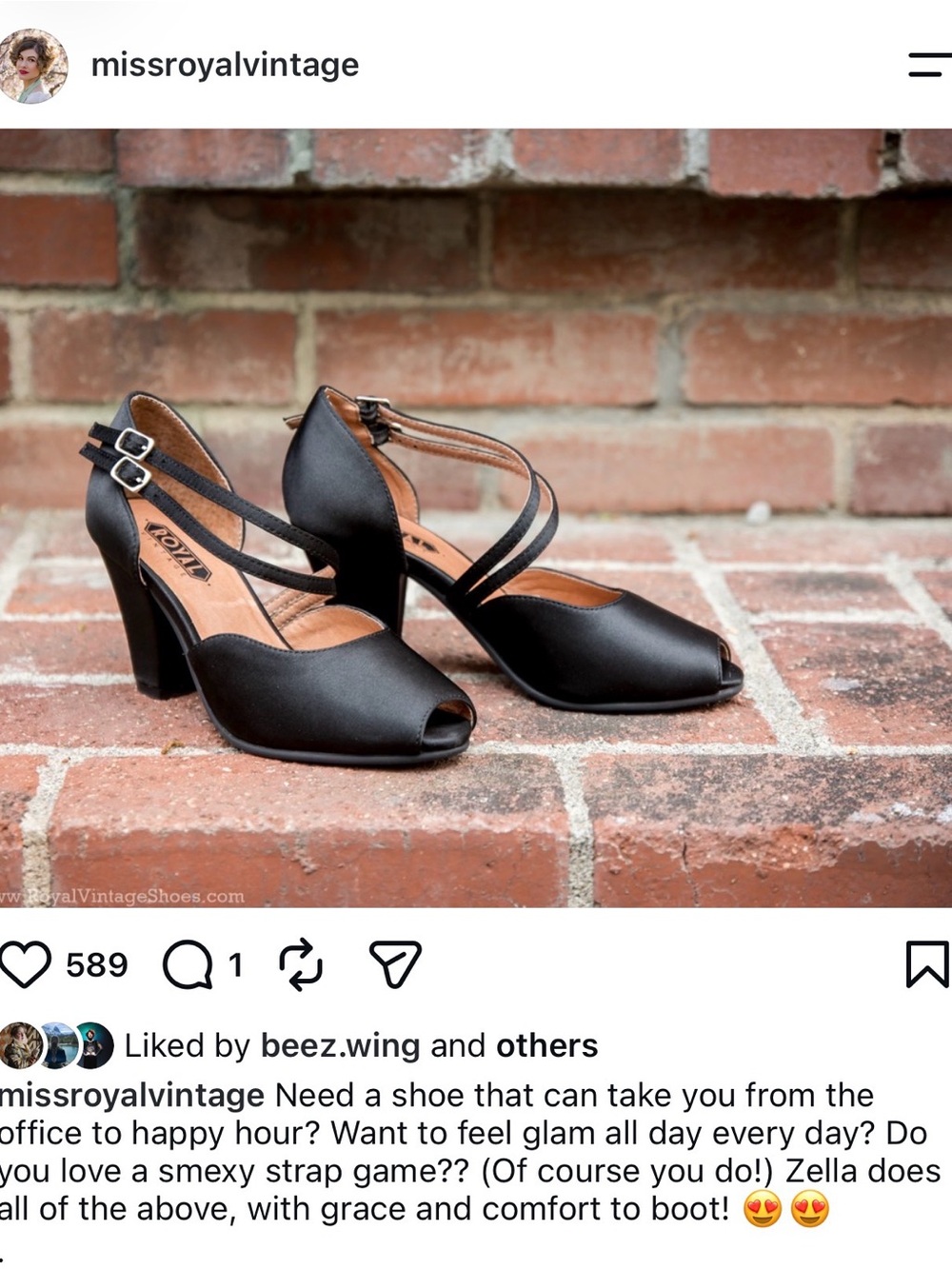 Zella Black Double-Strap Peep-Toe Block Heels Royal By American Dutchess Royal v